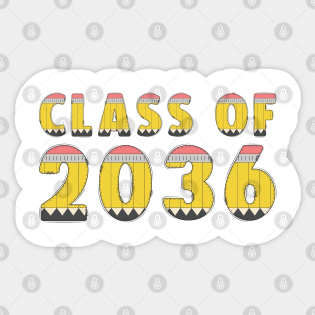 Class Of 2036 First Day Kindergarten or Graduation Tee. Sticker by starryskin